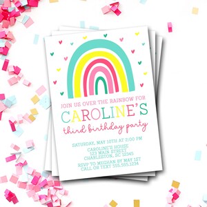 Rainbow Birthday Invitation, Rainbow Invitation, Rainbow of Fun, Over The Rainbow, Rainbow Party, Rainbow Birthday Printable, Rainbow Invite