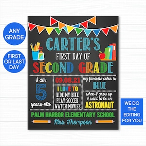 First Day Of School Sign, Back To School Sign, Boy First Day of School Sign, First Day Of School Chalkboard, 1st Day Of School Sign