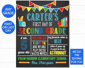 First Day of School Chalkboard Sign: Printable Keepsake (Digital Download)