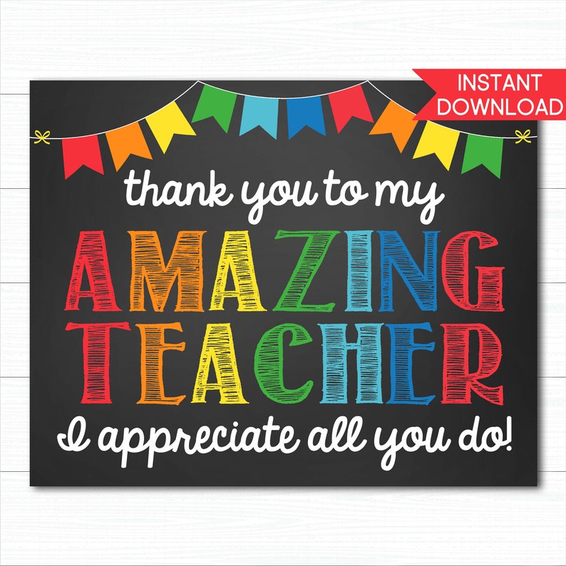 Teacher Appreciation Sign Virtual Teacher Appreciation Etsy