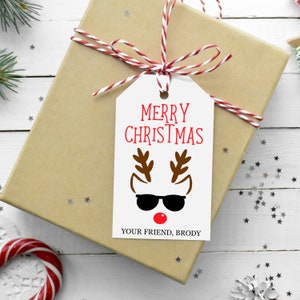 Christmas Tags, Personalized Christmas Gift Tags, Reindeer Christmas Tags, Holiday Gift Tags, Christmas Tags for Kids, Families