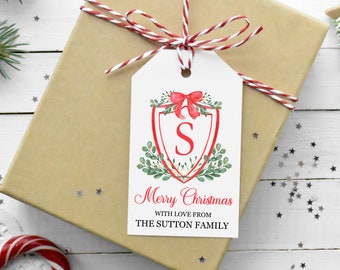 Christmas Tags, Personalized Christmas Gift Tags, Monogram Christmas Tags, Holiday Tags, Holiday Gift Tags, Christmas Tags for Families