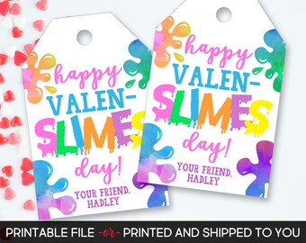 Valentine's Day Tag, Slime Valentine's Tag, Valenslime Tag, Slime Favor Tag, Personalized Valentine's Tag, Printable Valentine's Day Tags