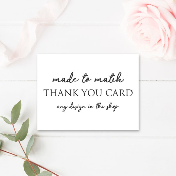 Birthday Thank You Card, Baby Shower Thank You Card, Printable Thank You Card, DIY Printable, Made to Match Any Invitation in Shop