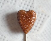 Antique 9ct Yellow Gold Adventurine Heart Stickpin Cravat Pin