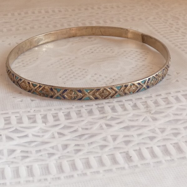 Sterling Silver Pattern Cuff Bangle