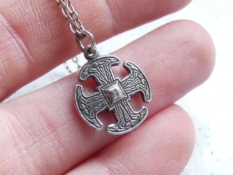 Antique Sterling Silver Celtic Cross Pendant Necklace | Etsy