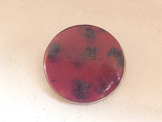 Vintage Sterling Silver Purple Ruskin Brooch Pin L