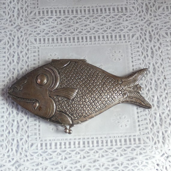 Antique Vintage Sterling Silver Coy Carp Koi Fish