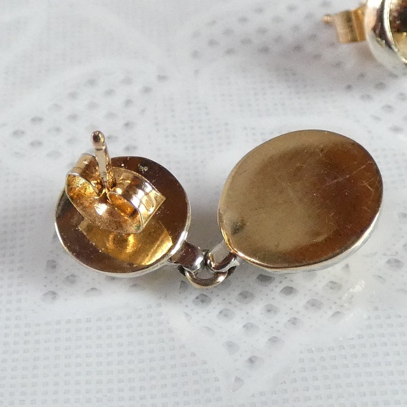 9ct Yellow and White Gold Drop Earrings