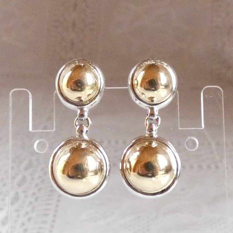 9ct Yellow and White Gold Drop Earrings