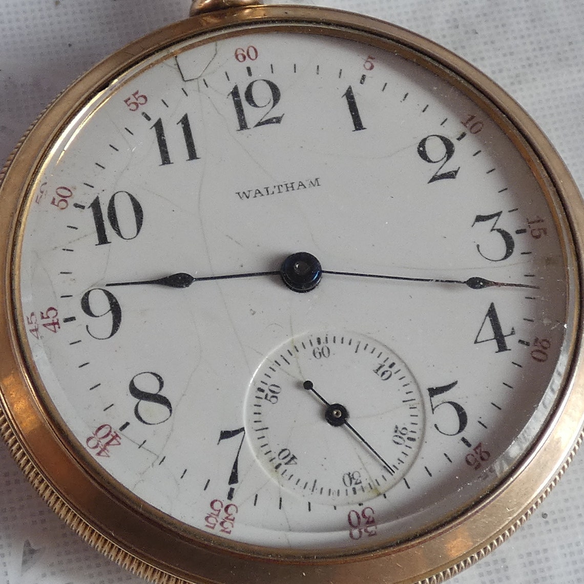 Antique 14k Gold Plated Waltham Safety Barrel Pocket Watch Etsy
