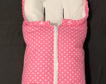 Footmuff mummy bag "pink dots" for baby seat