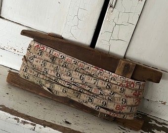 Vintage Primitive Measuring Tape Antique Country Farmhouse Decor