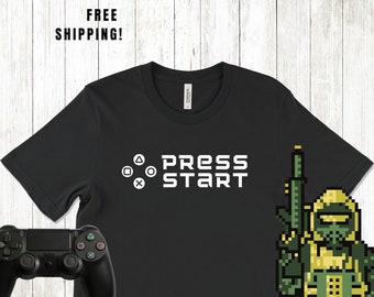 Gaming Shirt "Press Start" Controller Graphic Tee - Start the Game with Style