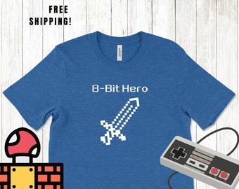 Gaming Shirt "8-Bit Hero" Graphic Tee - Battle Ready Shirt