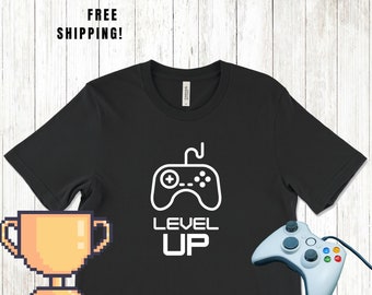 Gaming Shirt "Level Up" Graphic Tee - Fun and Trendy