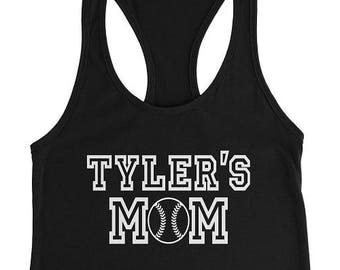 Personalized Baseball Mom Shirt, Baseball Mom Tank Top, Baseball Mom Custom Tank, Women Baseball Shirt, Women Baseball Tank Top