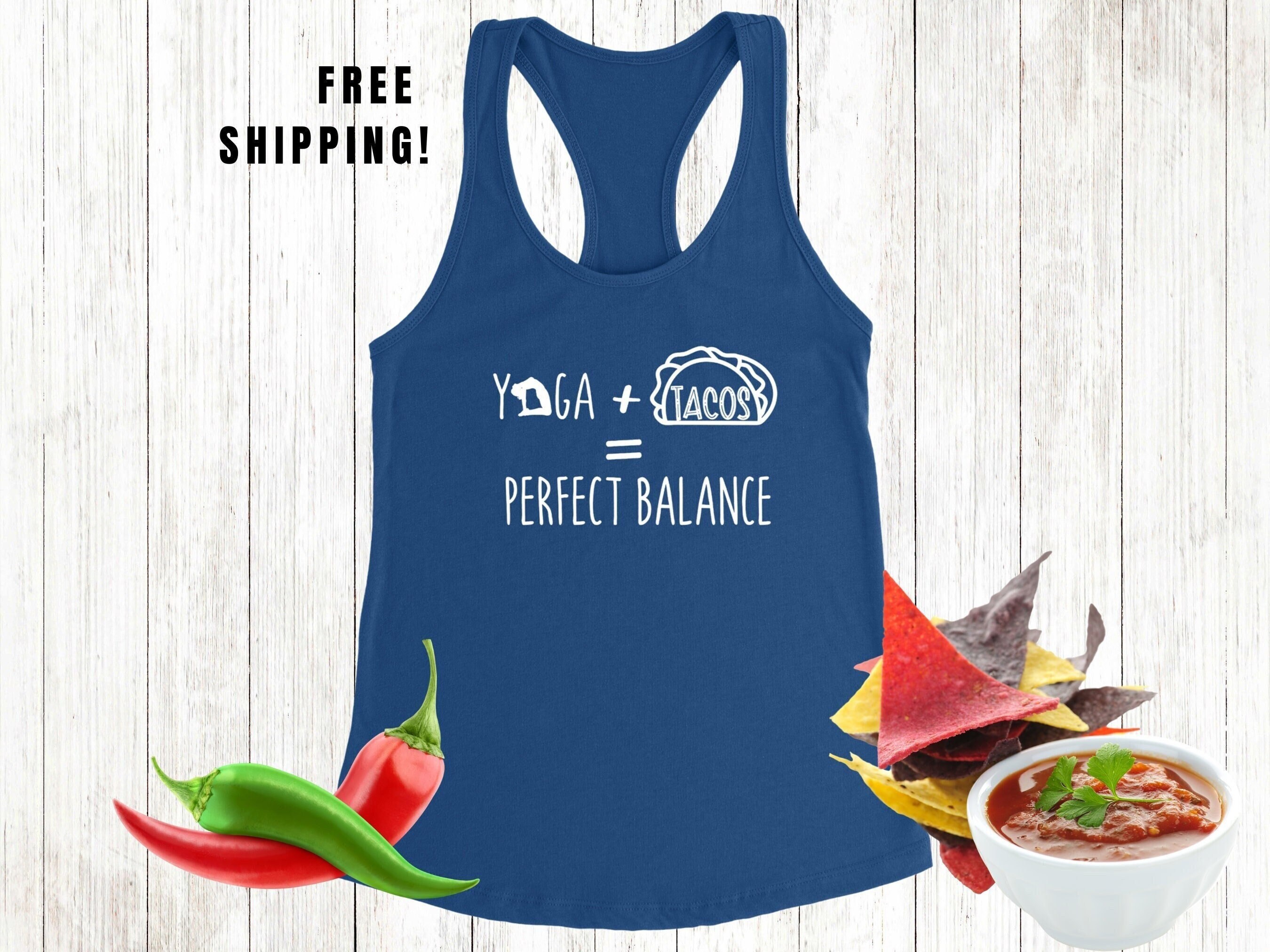 Yoga and Tacos Tank Top Yoga Balance Tank Top Funny Taco Tank