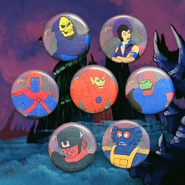 Masters of the Universe Villains Button (or Magnet) 7-Pack