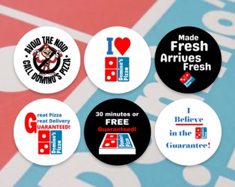 Domino’s Pizza Button (or Magnet) 6-Pack