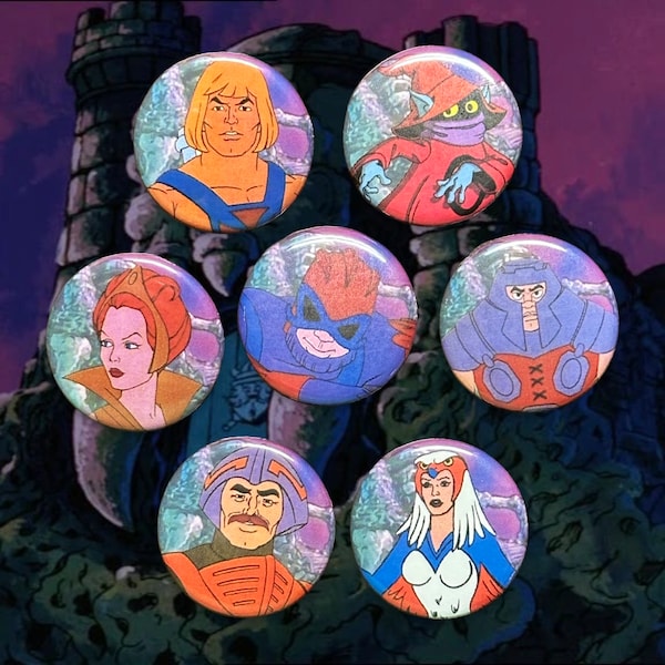 Masters of the Universe Heroes Button (or Magnet) 7-Pack