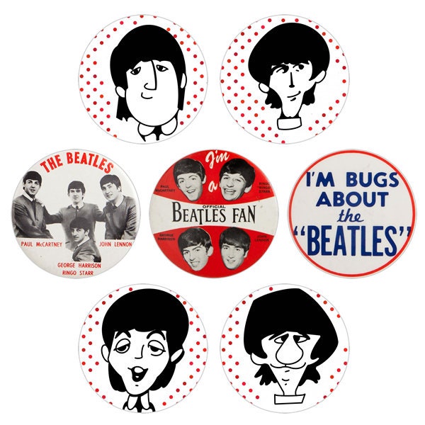 The Beatles Replica Button (or Magnet) 7-Pack