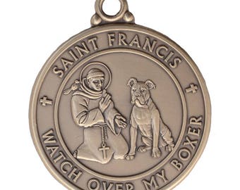 Boxer Saint Francis Dog Tag