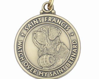 Saint Bernard Saint Francis Dog Tag