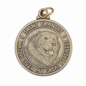 Great Pyrenees Saint Francis Dog Tag