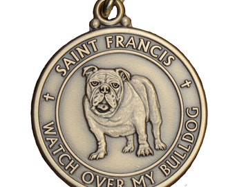 Bulldog Saint Francis Dog Tag