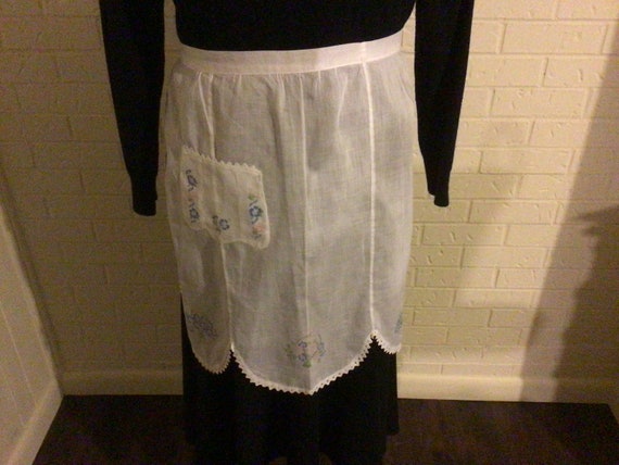 Vintage half apron Hand painted apron Farmhouse k… - image 1