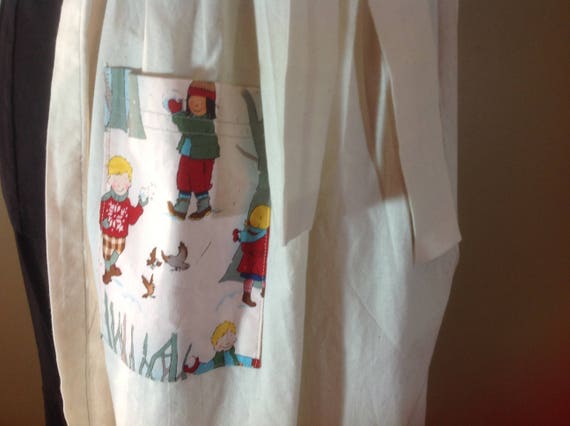 Christmas bib apron Hostess apron Winter bib apro… - image 2