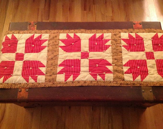 Recycled 40's Antique Quilt Table Runner Primitive Table Etsy