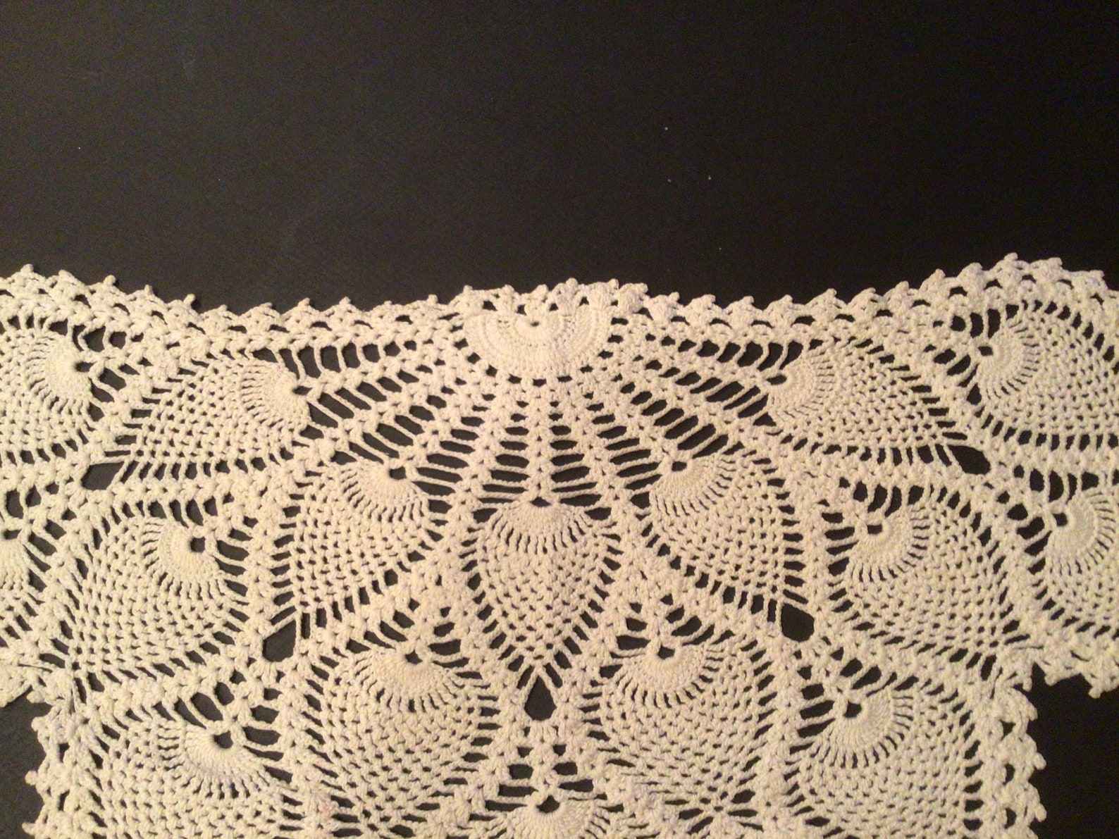 22 oblong crocheted vintage doily Chair back doily Vintage Etsy