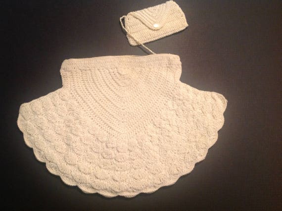 Crochet clutch Vintage evening bag Wedding clutch… - image 1