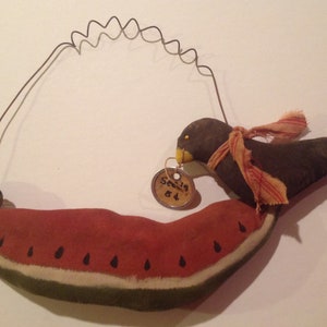 Primitive watermellon door greeter Primitive crow Primitive summer decoration