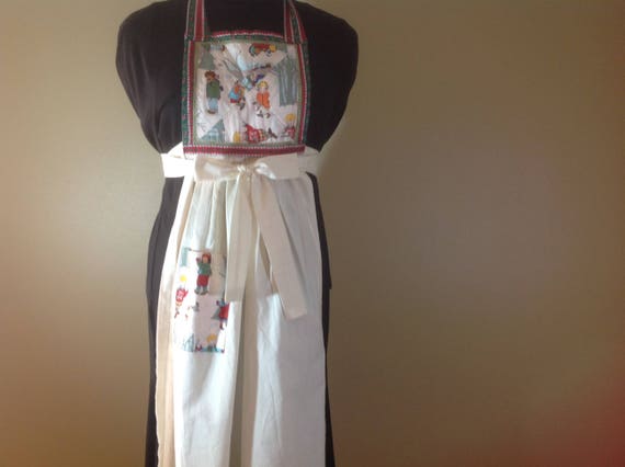 Christmas bib apron Hostess apron Winter bib apro… - image 4