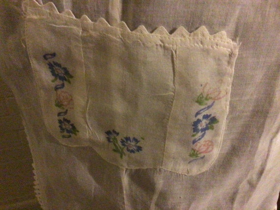 Vintage half apron Hand painted apron Farmhouse k… - image 2