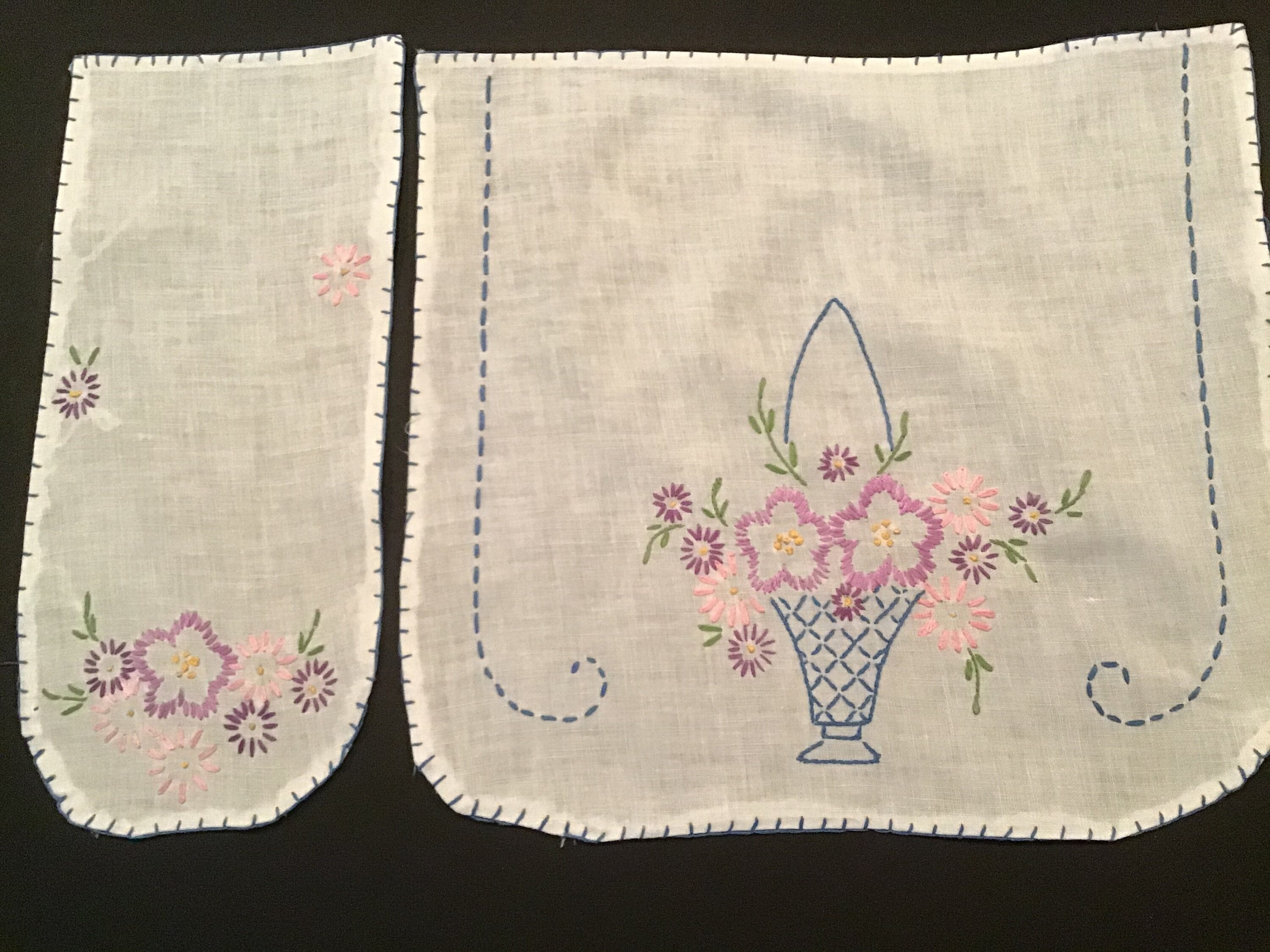 3 Piece Vintage Dresser Scarf Set Embroidered Dresser Set Etsy UK