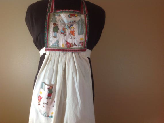 Christmas bib apron Hostess apron Winter bib apro… - image 6