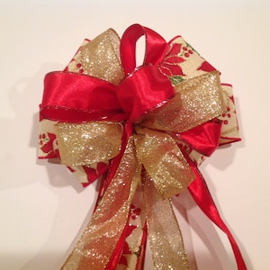 Christmas Wreath bow Christmas tree bow Lamp post bow Lantern bow Party bow  Christmas wedding bow Poinsettia ribbon