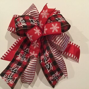 Christmas Wreath bow Christmas tree bow Lamp post bow Let it snow bow Lantern bow Party bow  Christmas wedding bow