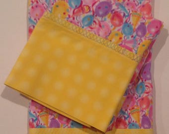 Handmade Vintage pillowcases Celebration pillowcases Vintage linens Vintage bedding Farmhouse decor Shabby chic decor