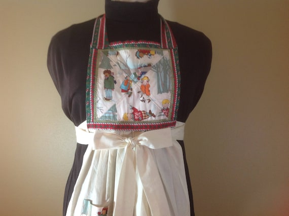 Christmas bib apron Hostess apron Winter bib apro… - image 1