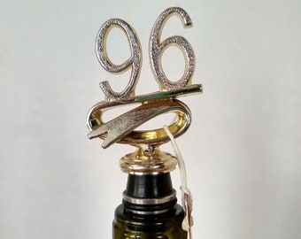 Trophy Bottle Stopper 1996 '96 Graduation Birthday Anniversary Vintage // Upcycled // Repurposed (stainless steel base)