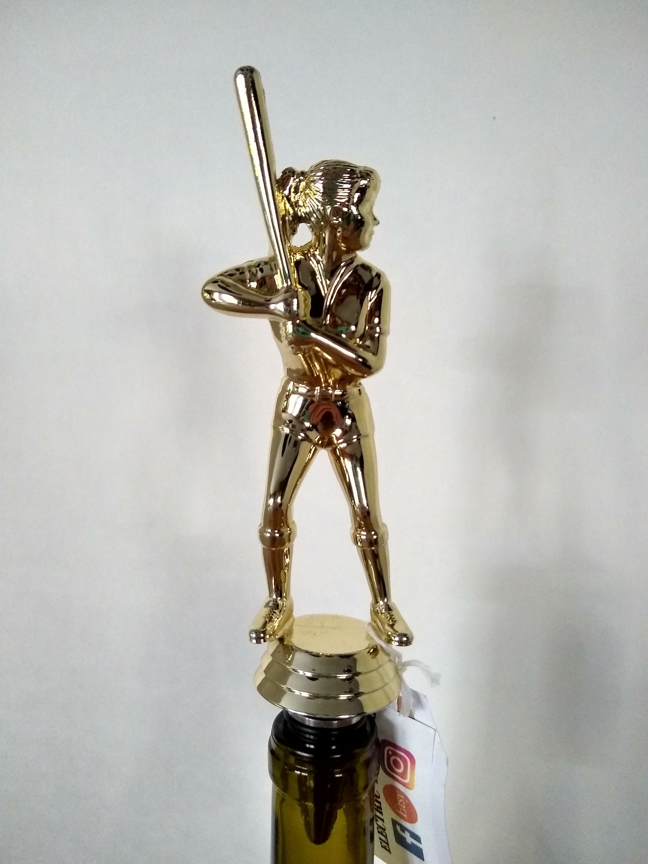 Trophy Bottle Stopper Softball Baseball Vintage // Upcycled // Etsy