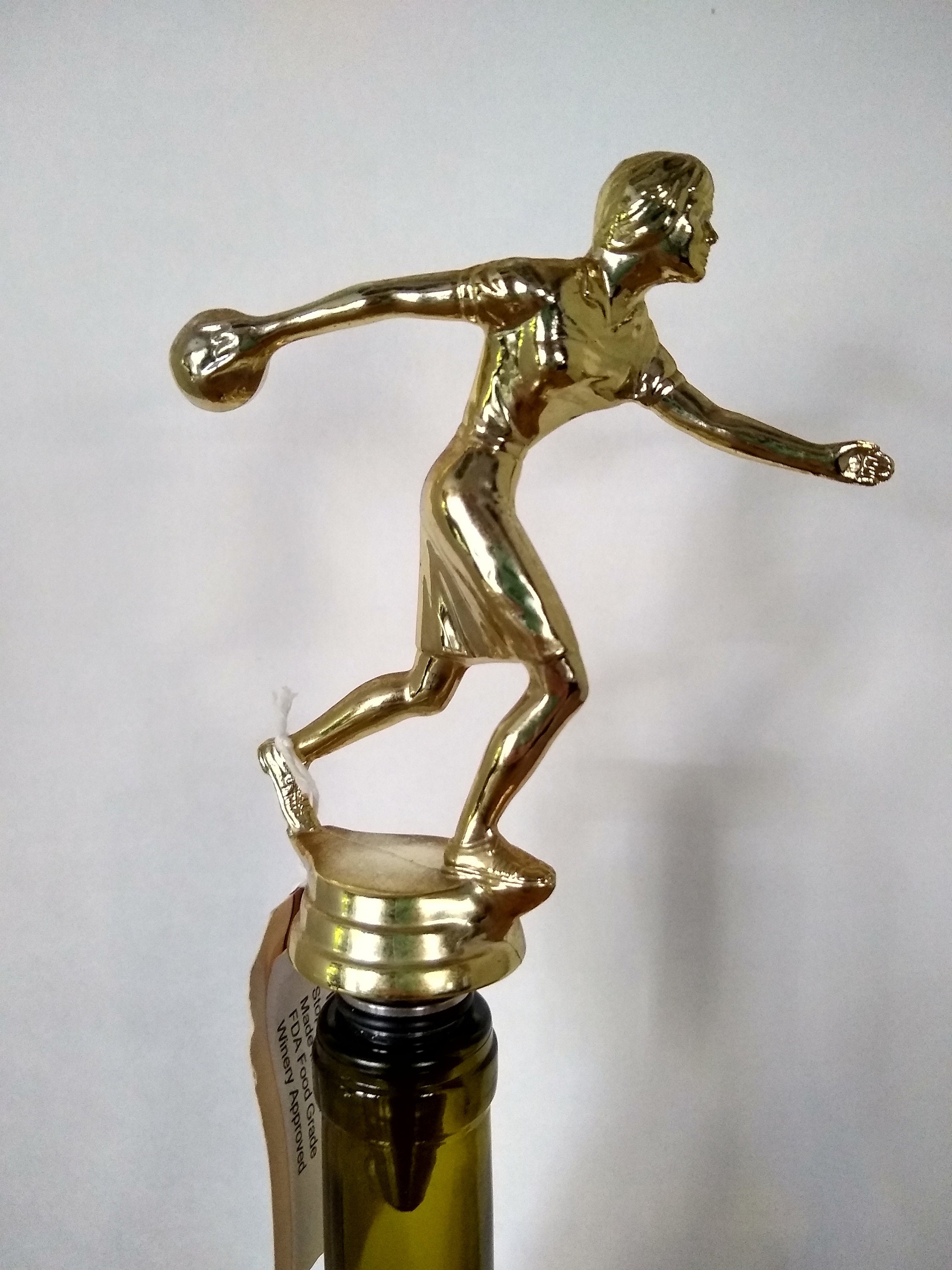 VTG Creepy Bowling Trophy Plaque (LOOKS LIKE SHAYE SAINT JOHN) Oddball  Weird