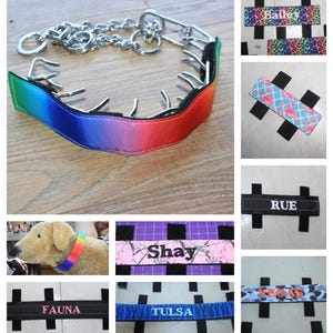 Custom Prong Collar Covers - Tons of Patterns Available - 1" and 1.5" width - Personalization available