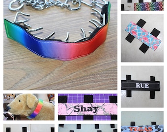 Custom Prong Collar Covers - Tons of Patterns Available - 1" and 1.5" width - Personalization available